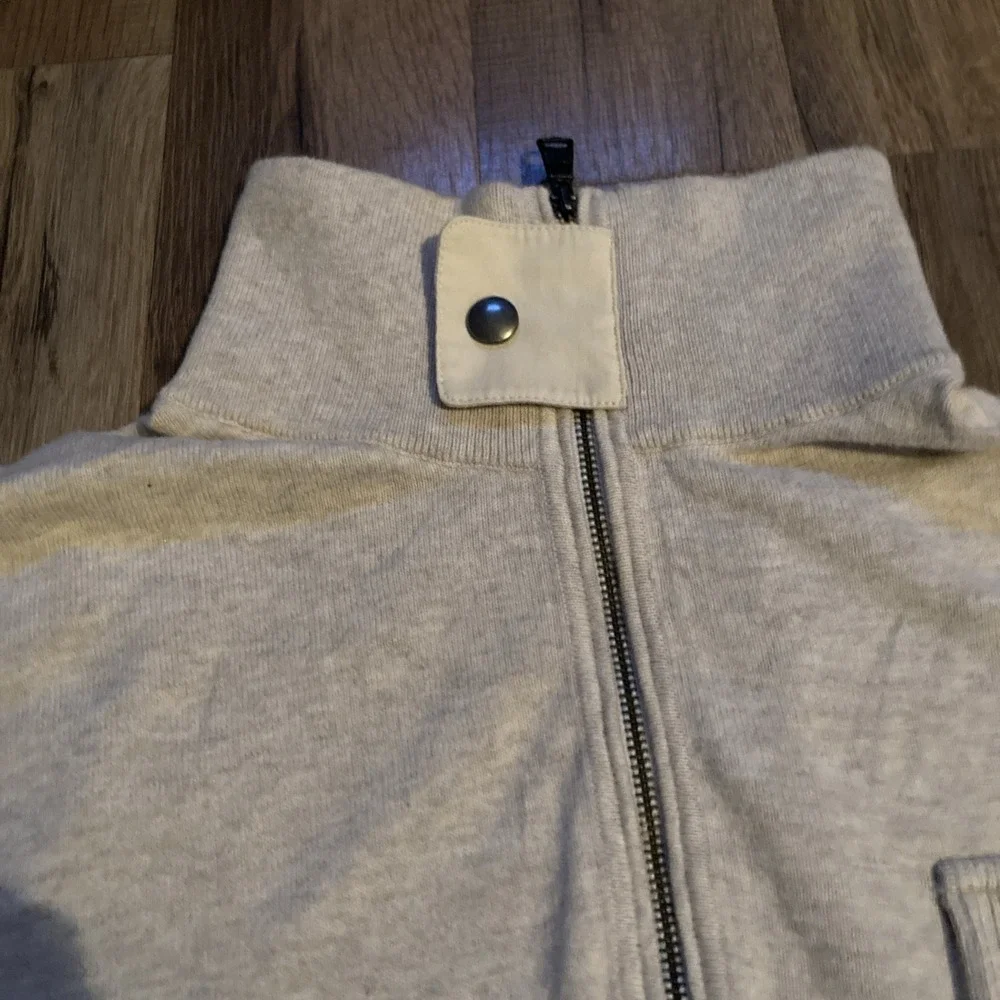 Banana Republic‎ Mens 1/4 Zip Long Sleeve Knit Sweatshirt Beige Size L Preppy